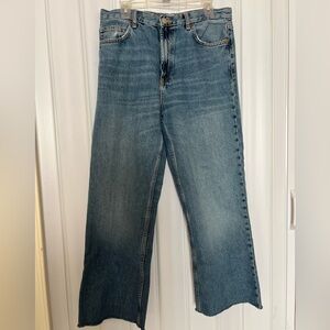 ZARA Women's Wide Leg High-Rise Denim Jeans. Size. 10